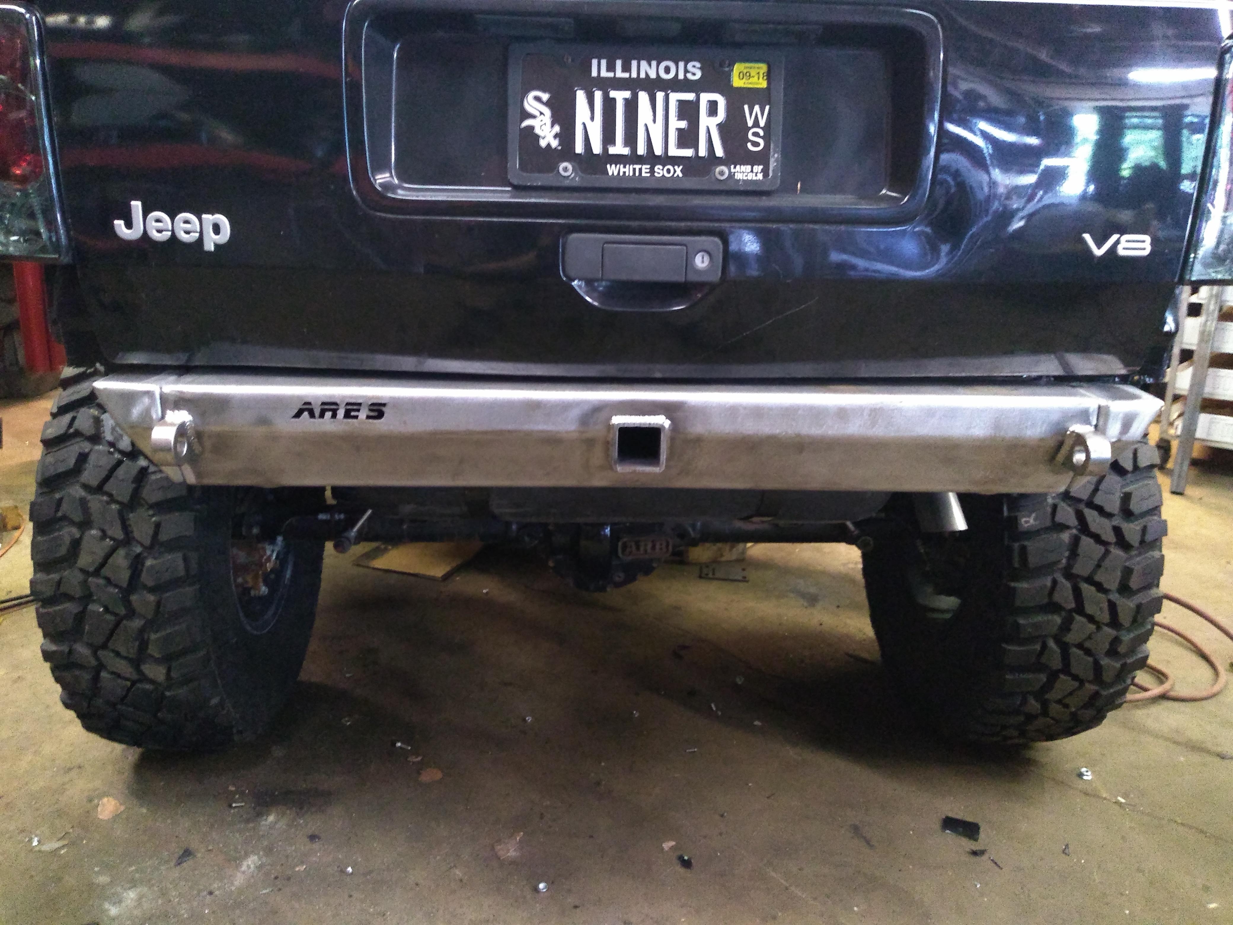 ZJ Stubby Rear Bumper | Stealth | (93-98) - Ares Fabrication